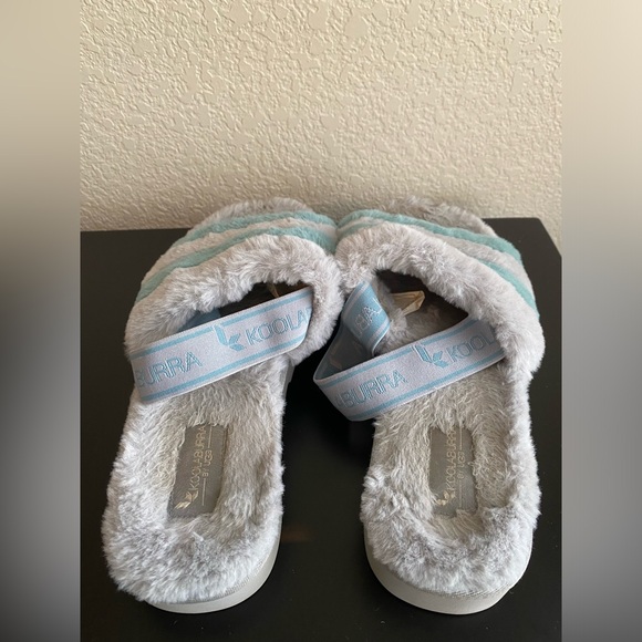 UGG Koolaburra Fuzz'n II Women's Slipper Sandal Faux Fur Gray Blue Size 9 Fuzzy - Picture 5 of 5